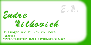 endre milkovich business card